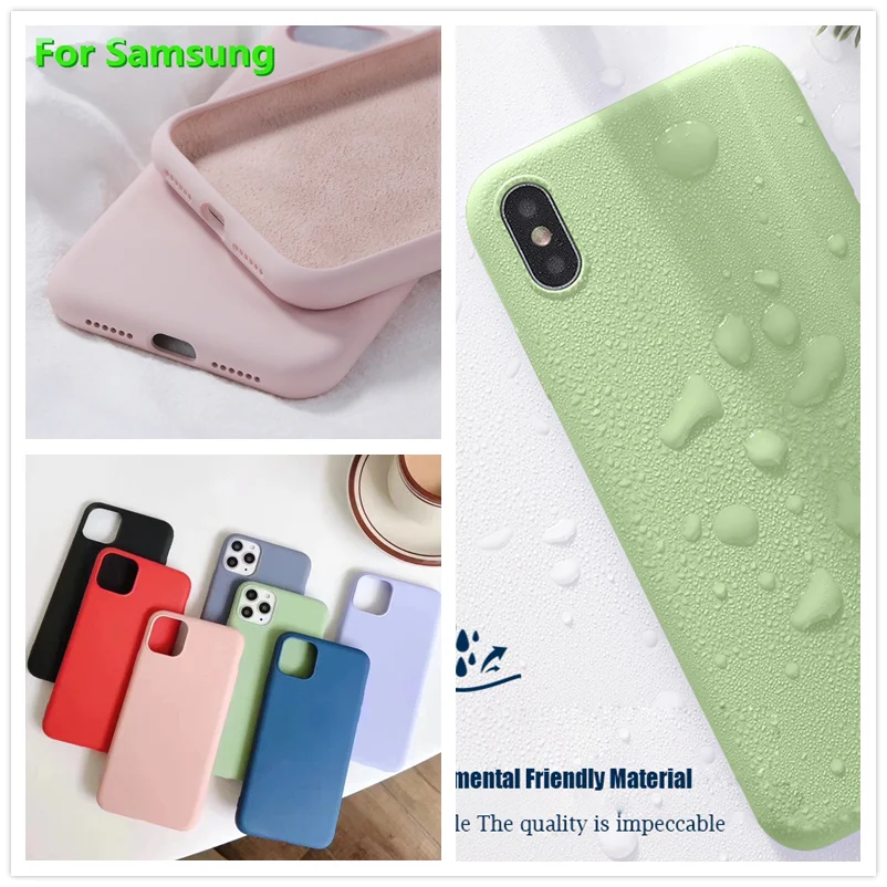 Мягкий жидкий силиконовый чехол для Samsung Galaxy A10 A20 A30 A40 A50 A70 M10 M20 M30 J4 J6 J8 A6 2018 Note8 9 S8 S9