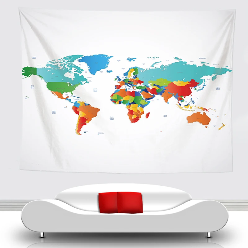 

trippy tapestry world map wall hanging blanket wandkleed bohemian wall carpet drop shipping