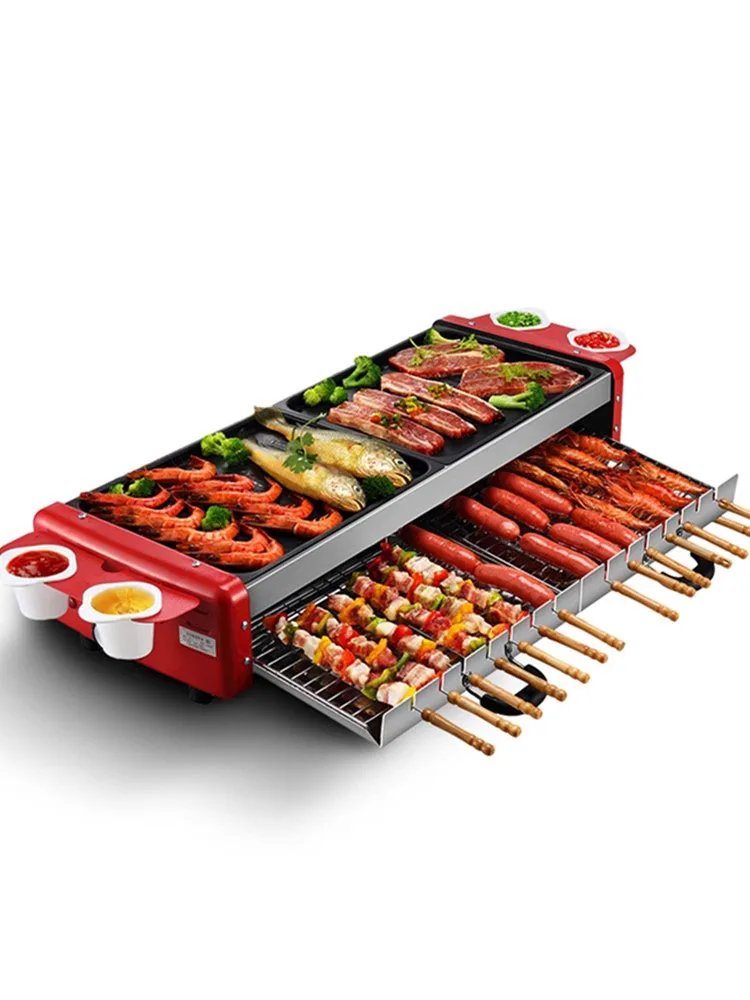 Цена Домашний портативный гриль для барбекю, Бытовые аксессуары большой емкости, Электрический многофункциональный гриль для барбекю, кухонные...