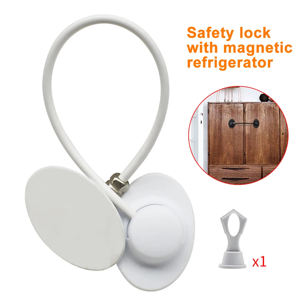 

With Magnet Punch Free Security Protection Baby Safety Lock Child Guard Key Cupboard Wardrobe Home Infant Refrigerator Window