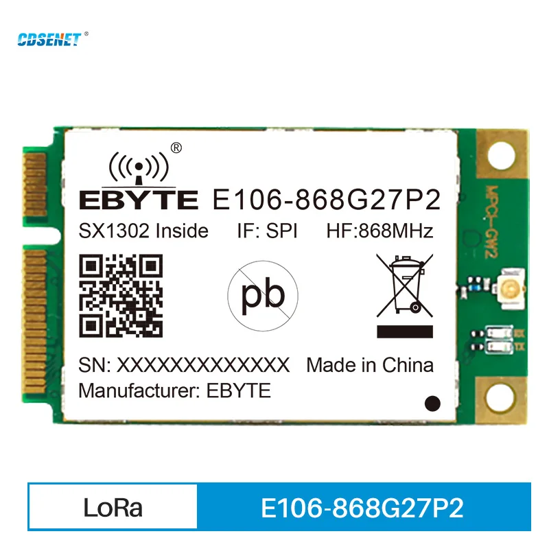 CDSENET-m&oacute;dulo de entrada LoRaWAN gateway E106, grado Industrial, compatible con Chips SPI PCI-e SX1302, E106-868G27P2-0