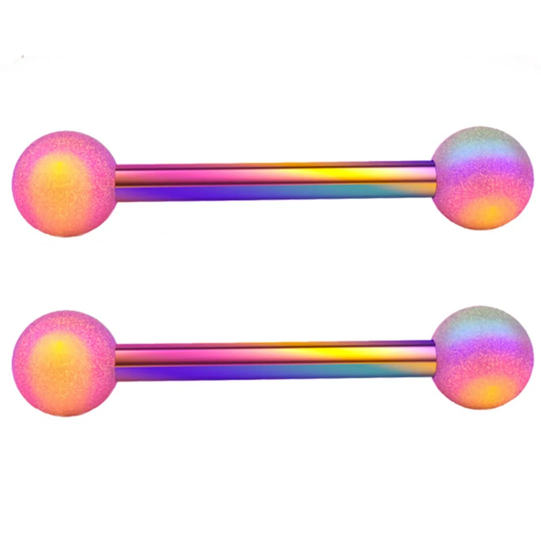 Punk Stainless Steel Barbell Tongue Nipple Ring Piercing For Women Men Zircon Crystal Nipple Ring Body Jewelry Piercing 1PC