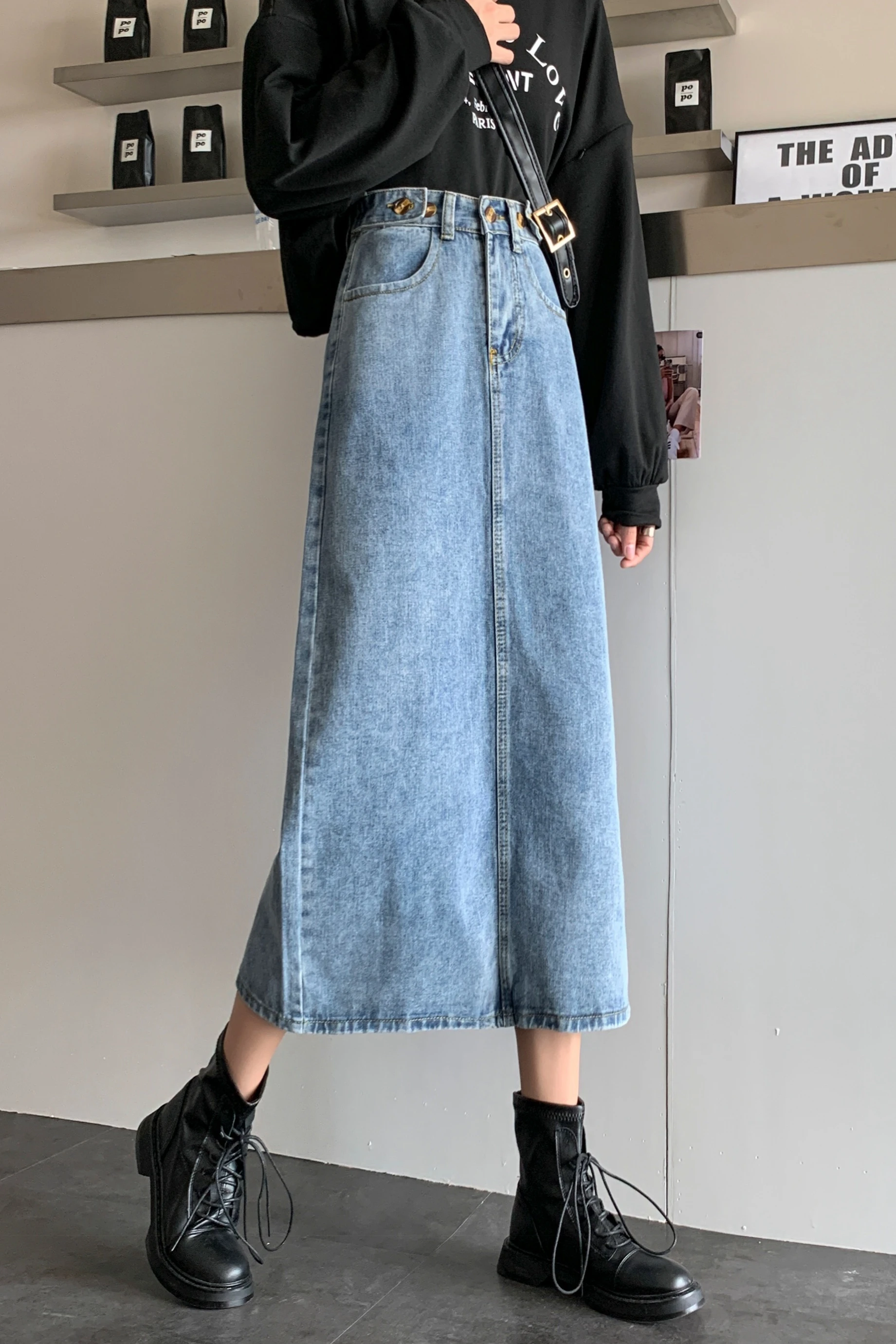 

Large size fat mm denim skirt for women in spring and Autumn