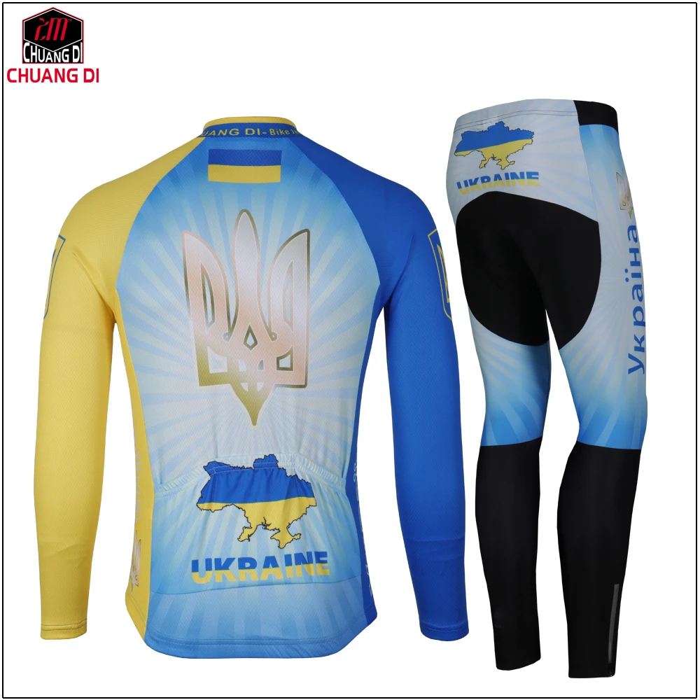 ZM национальный флаг Украины комплект для велоспорта с длинным рукавом Bicicleta