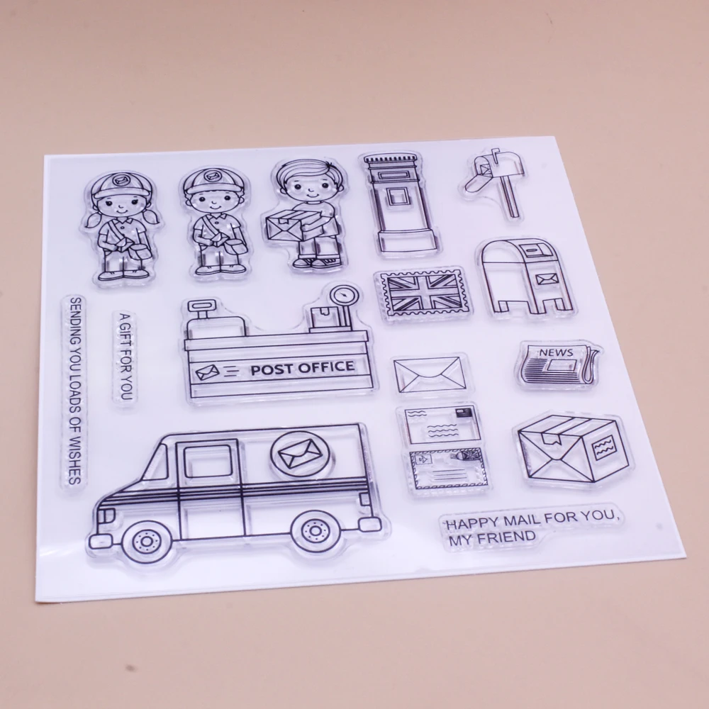 Прозрачные штампы Alinacutle с надписью Happy Mail для вас сделай сам скрапбукинг альбом
