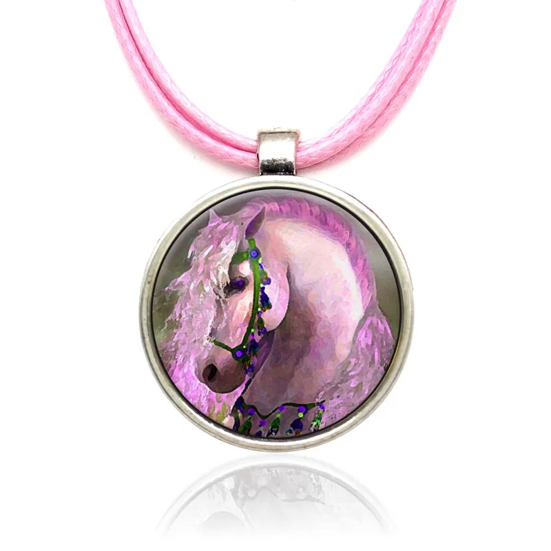 Волшебные Подвески в виде единорога лошади ожерелья из сплава с эмалью ожерелье