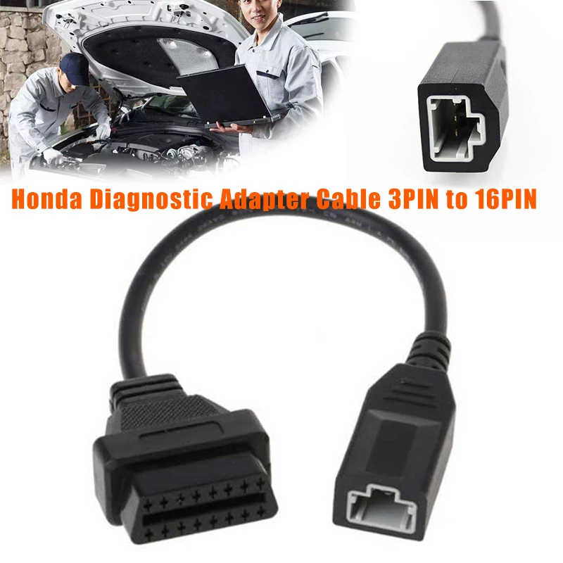 

For OBD Diagnostic Cable 3Pin to 16Pin OBD Lead Cable OBD1 to OBD2 Connect Cable Diagnostic Adapter Car Styling