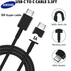 Оригинальный кабель Samsung Note 10 Usb-C, 5 А, кабель быстрой передачи данных и синхронизации с двумя портами типа C, 1 м, кабель для Galaxy S10 Plus, A91, Note 10