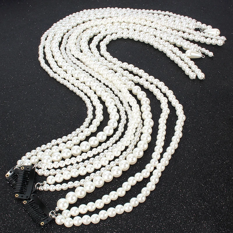 Женская заколка для волос Элегантная плетеная с искусственным жемчугом и