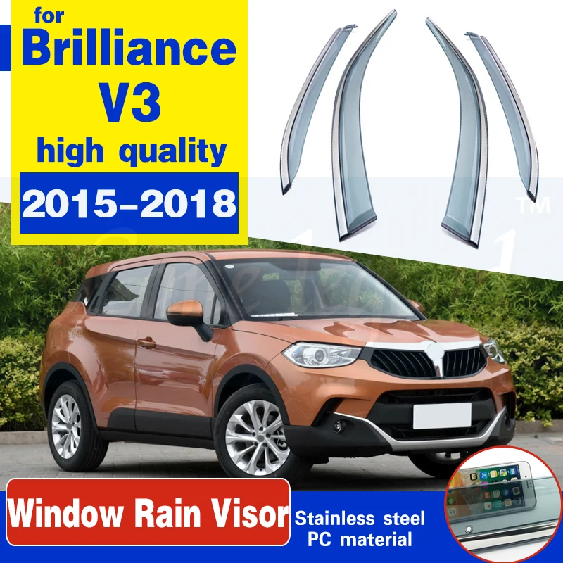 

Side Window Deflector For Brilliance V3 2015 2016 2017 2018 Window Visor Vent Shades Sun Rain Deflector Guard Accessories 4pcs