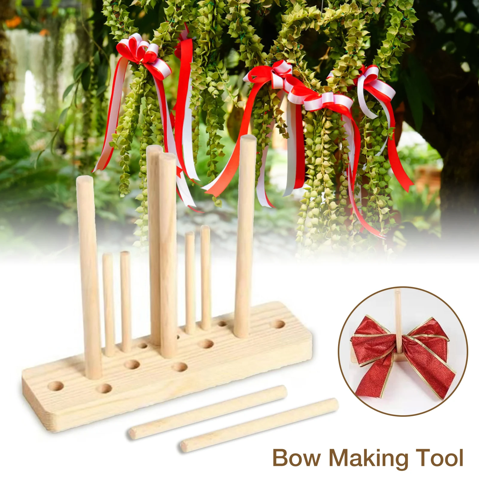 Bow Maker 5 In 1 Ribbon Bowknot Maker Wooden Wreath Bowing Making Tool DIY Ribbon Crafts For Party Birthday Decoration Gifts