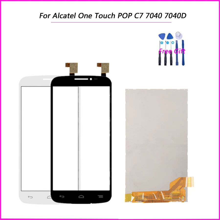 ЖК дисплей и стекло сенсорного экрана для Alcatel Pop C7 7040 7041 7040A 7040D 7040E 7040F 7041D
