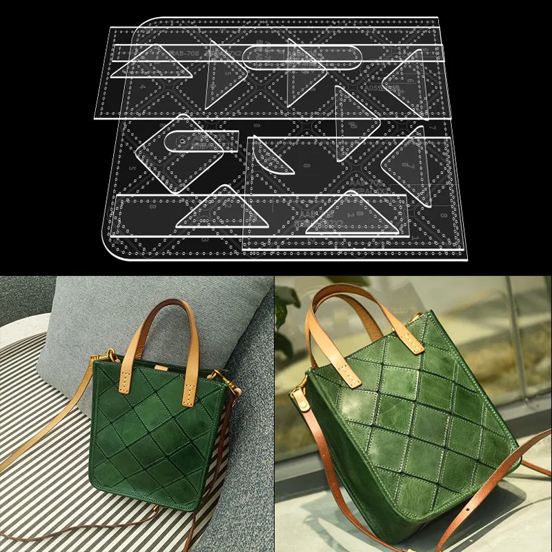 Handmade Leather Goods Pattern Making Template Acrylic Messenger Bag Shoulder Bag Drawing Model Mold  DIY Handcraft Leather
