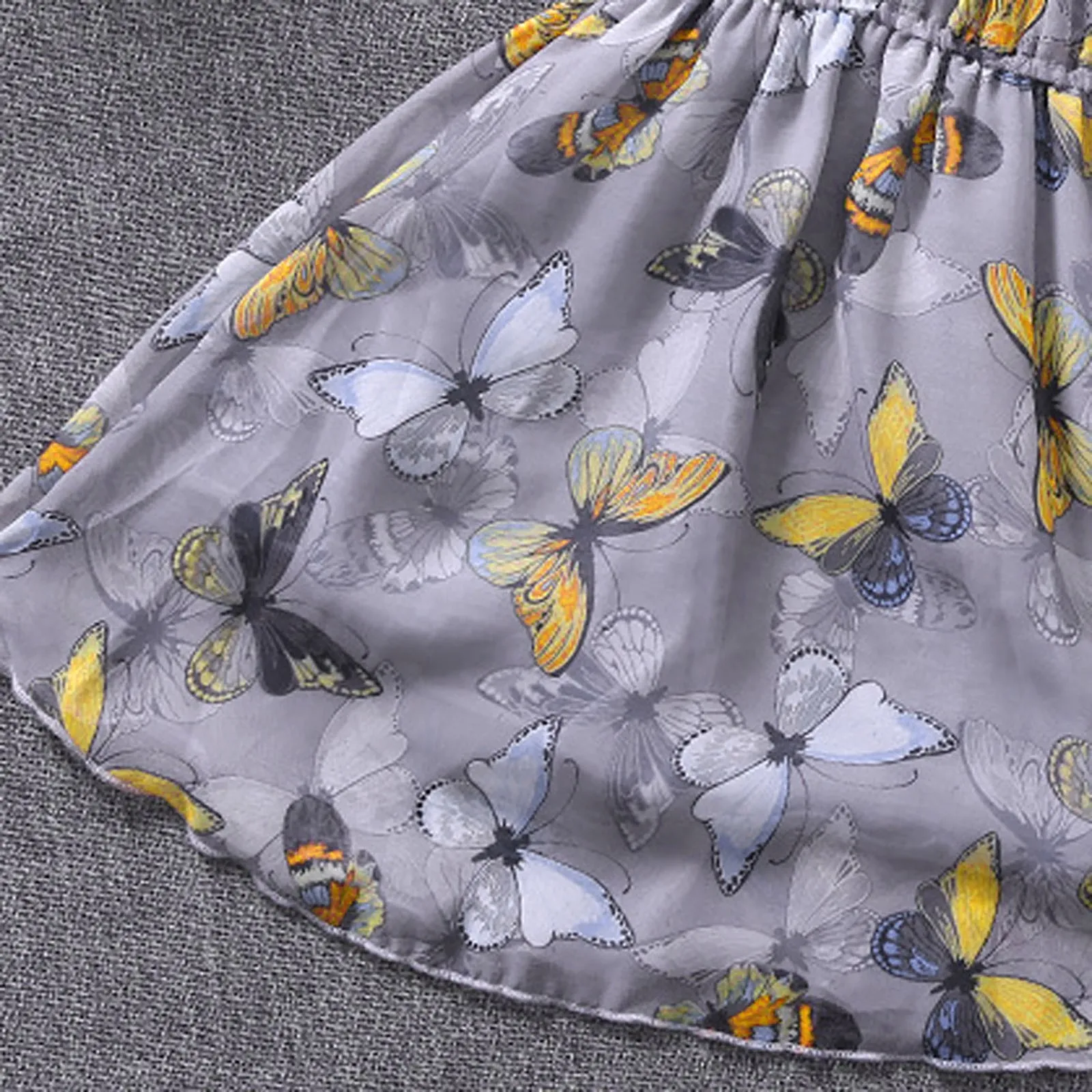 

2021 Summer New Girls Dress Kids Teen Children Girls Butterfly Ruffler Off Shoulder Tulle Princess Dresses 2Y-14Y