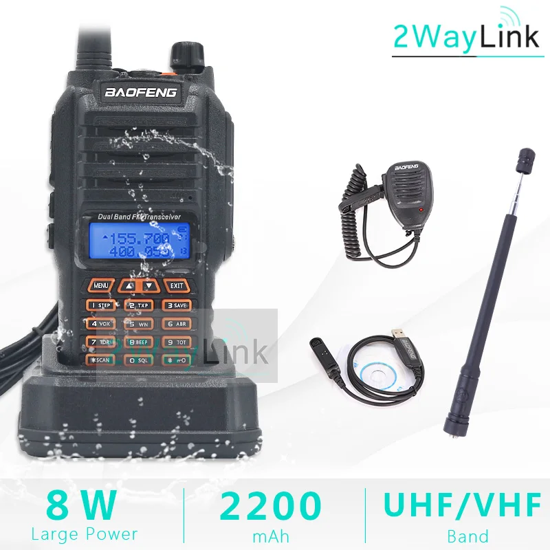 See Picture2 8 Вт Baofeng UV-9R IP67 водонепроницаемый двухдиапазонный 136-174/400-520 МГц Ham Радио рация 10 км UV-9R плюс UV-XR BF-A58 серии UV 9R - Цвет: See Picture2