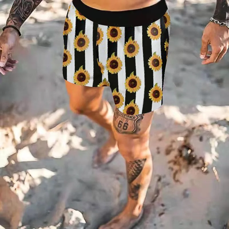 

Men's Beach Shorts Cofortable Swimwear Trunks 2021 New Print Casual Polyester Quick Dry Suit Summer Cotton Breathe Shorts Male