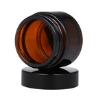 Баночки для косметики из янтарного стекла 5g, 5 шт., 10 г, 1 5g, 20 г, 30 г, 50 г, с белыми внутренними вкладышами и черными крышками, контейнерный горшок для крема