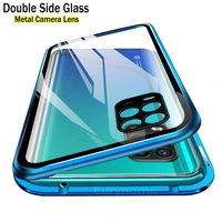 magnetic glass case for xiaomi mi 10 lite metal camera lens protective double side tempered glass cover for redmi note 9 pro 10t