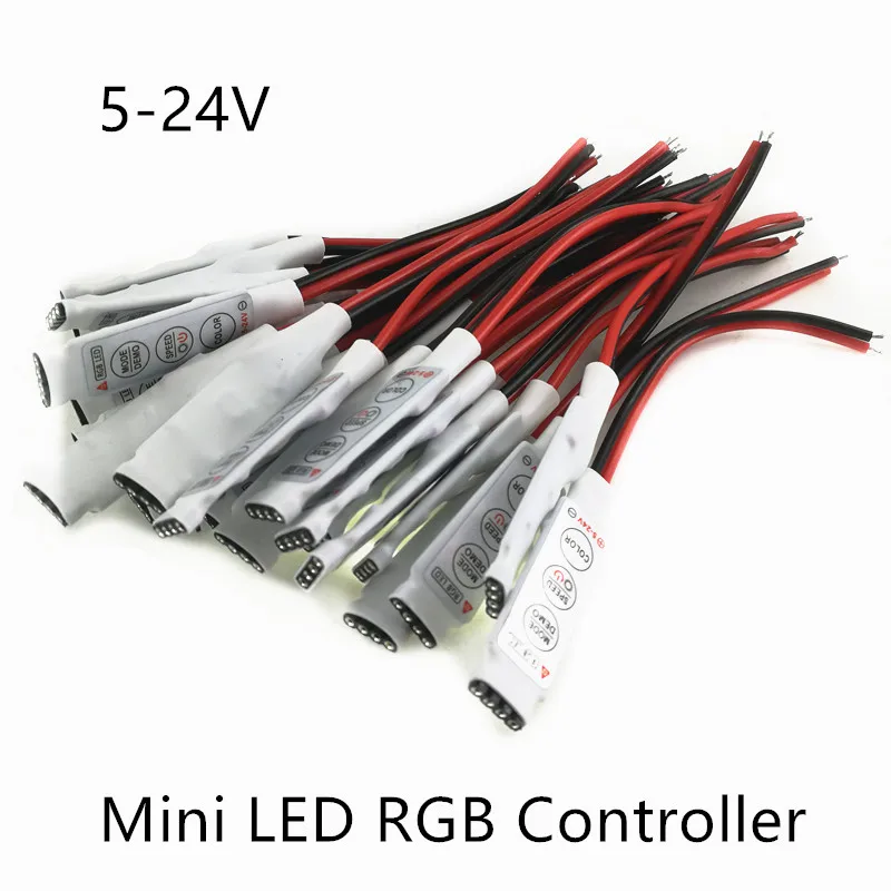 DC 5V-12V-24V 12A 3 ключа Мини светодиодный RGB контроллер Диммер драйвер для