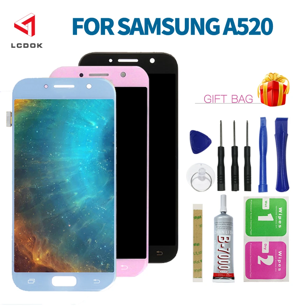ЖК дисплей с регулируемой яркостью для Samsung Galaxy A5 2017 A520 A520F A520M сенсорный экран