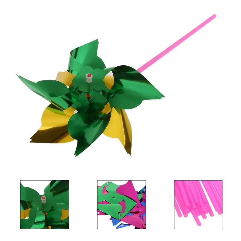 

Lawn Pinwheels, Party Pinwheels Windmill Rainbow Pinwheel DIY Pinwheels Set for Kids Toy Garden Lawn Decor, 20 PCS