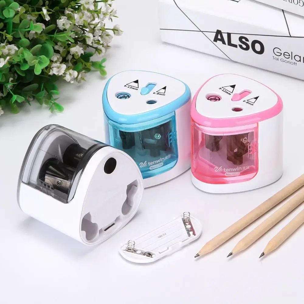 Новая электрическая точилка для карандашей с двумя отверстиями автоматические