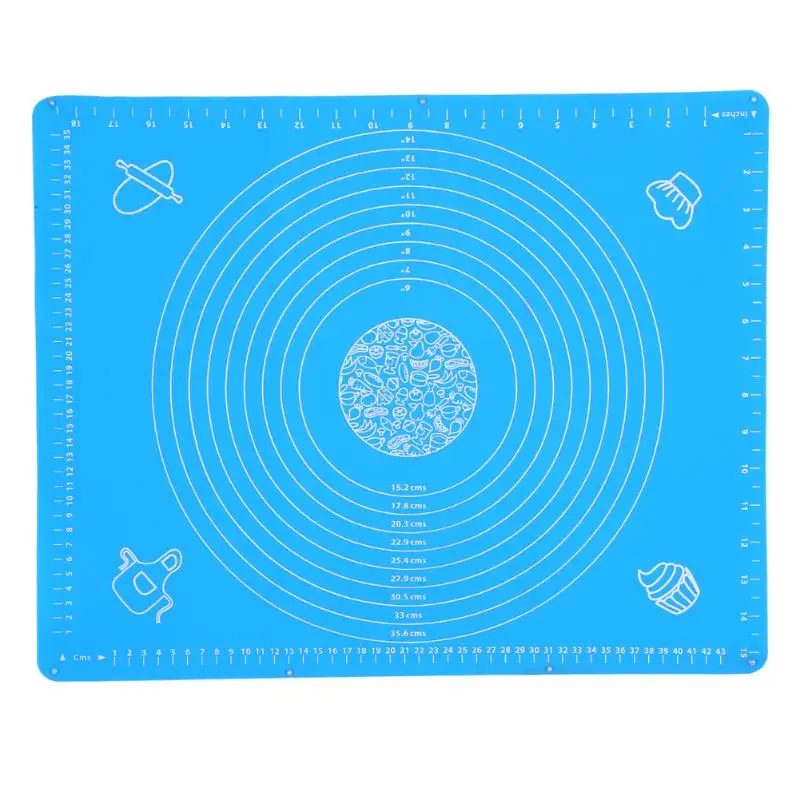 Blue 50 x 40 cm 1 шт антипригарный силиконовый коврик для выпечки с чешуями для духовки раскатки теста коврик для выпечки помадка, кондитерские изделия Инструмент Кухонные гаджеты - Цвет: Blue 50 x 40 cm