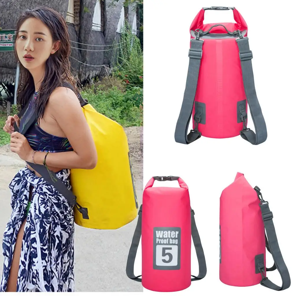 

PVC Waterproof Dry Bag Roll Top Compression Dry Sack Storage Backpack Pack Pouch