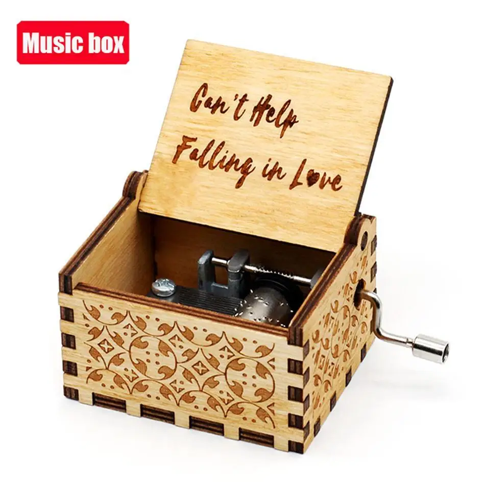 

Wooden Carved Hand Cranked Music Box Decorative Musical Boxes Gift Christmas Gift Birthday Gift New Year Gift