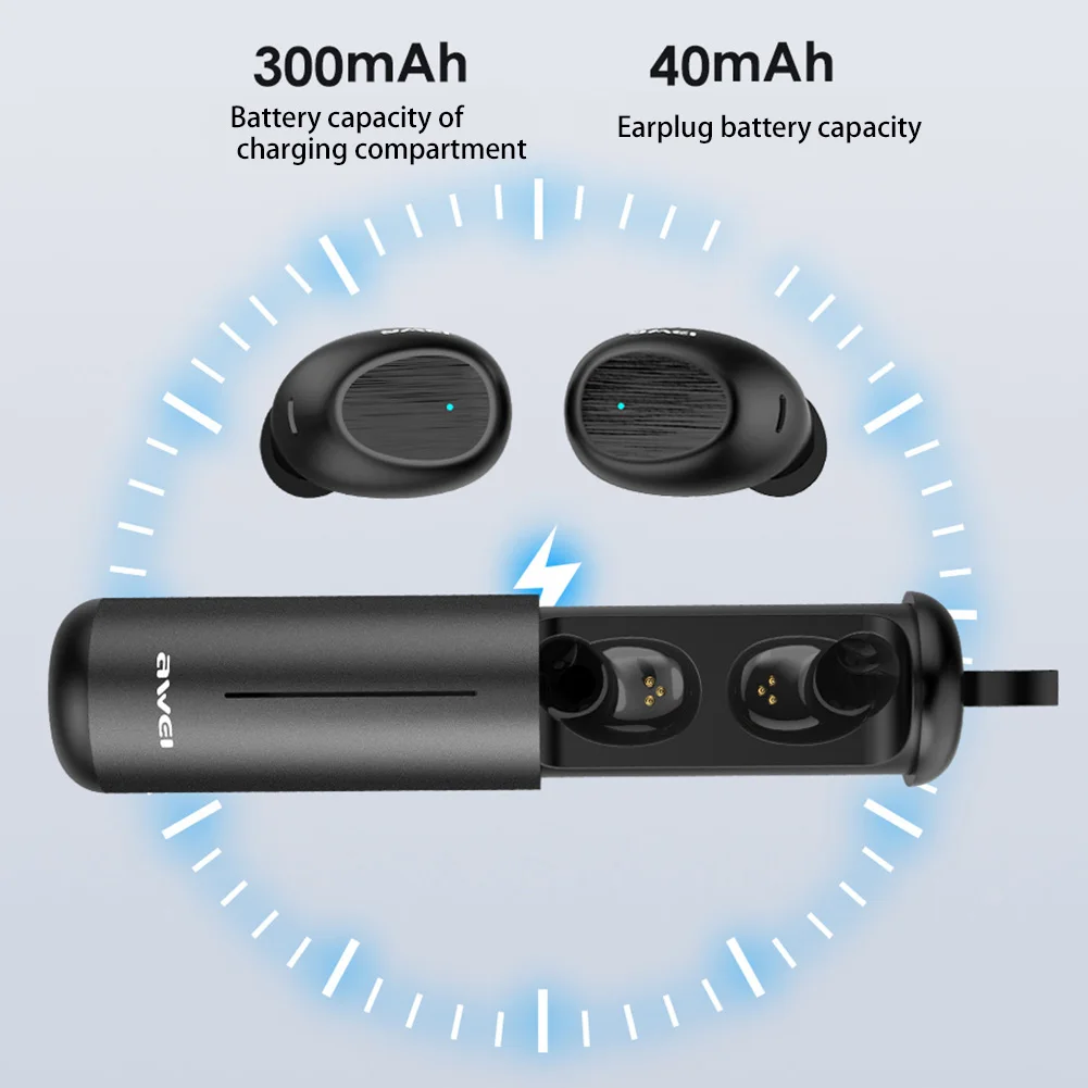 Наушники вкладыши AWEI T55 Bluetooth наушники 5 0 качество звука Hi Fi с микрофоном