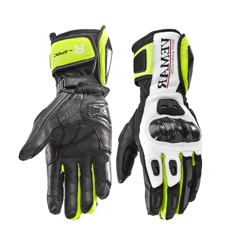 Мотоциклетные Перчатки из натуральной кожи высококлассные длинные перчатки для