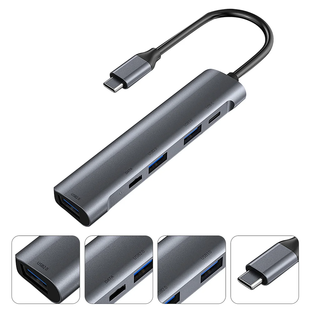 

5 in1 Type-C Hub High Speeds Splitter Multi Splitter Adapter USB Docking Station