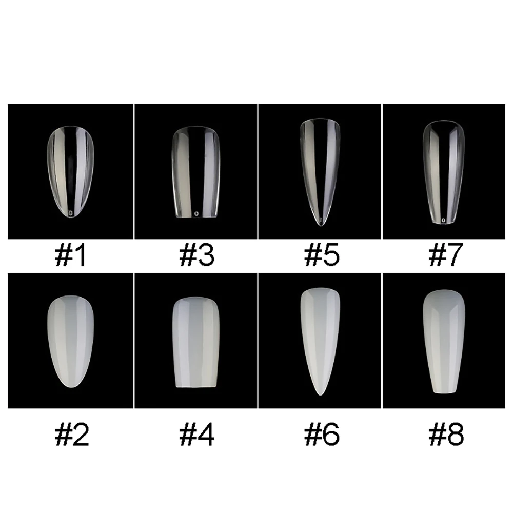 

504/480Pcs Ultra-thin Full-cover False Nails Long Waterdrop Non-marking Fake Nails Mold For Extension Acrylic Manicure Tool