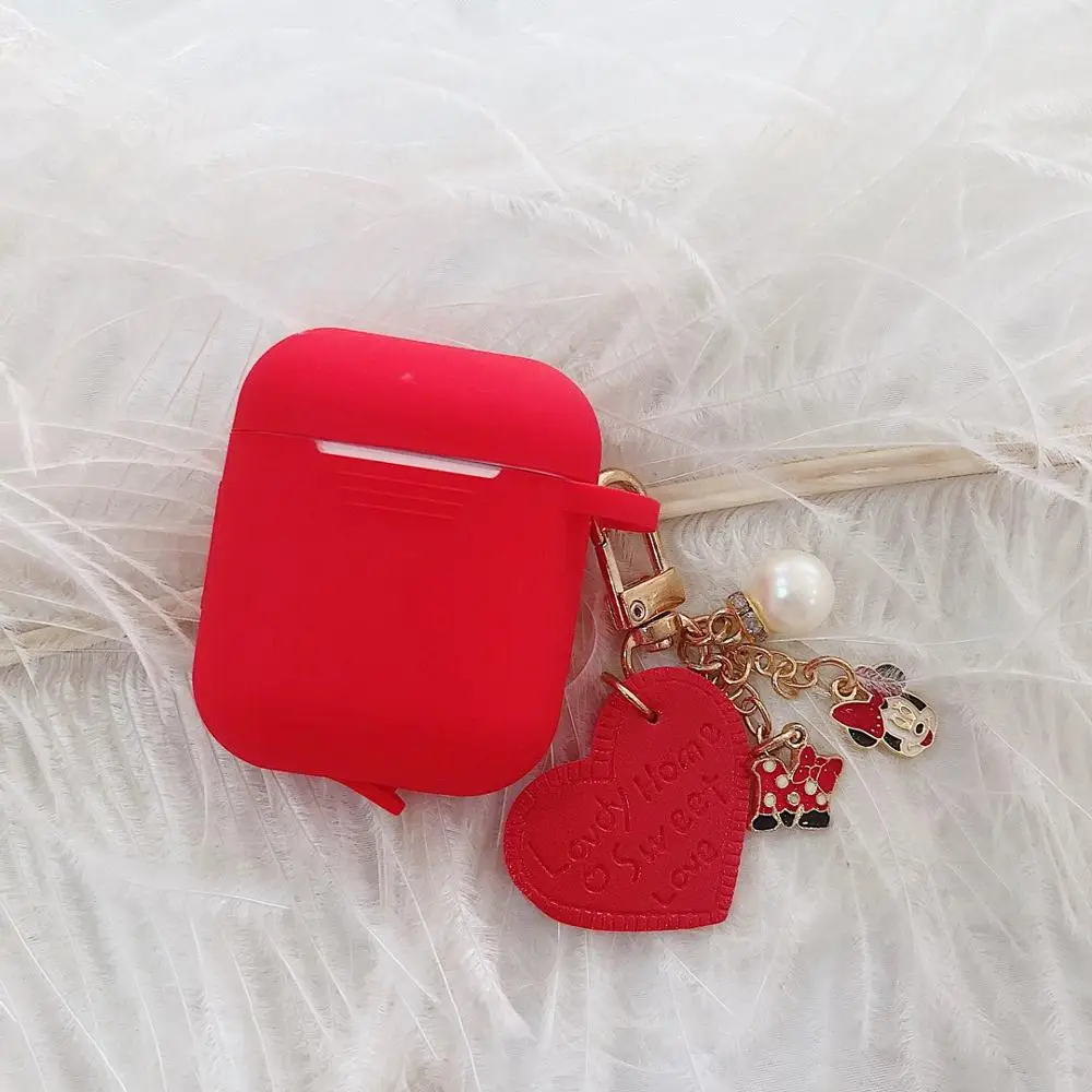 Для AirPods чехол, роскошный подвесной орнамент с кольцом для ключей, Мультяшные аксессуары, силиконовый чехол, беспроводная Крышка для наушников для Airp ods 2 - Цвет: A3