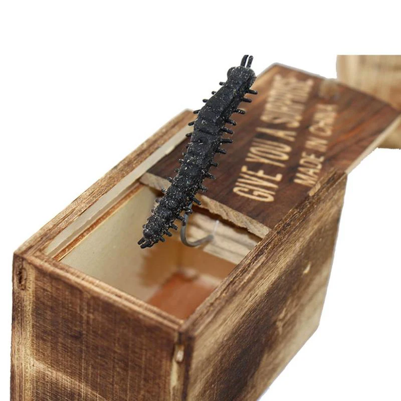 Wooden Blind Box Prank Spider Scare In Case Trick Play Joke Gag Toys Random Animal Halloween April Fools ' Day Surprise | Игрушки и