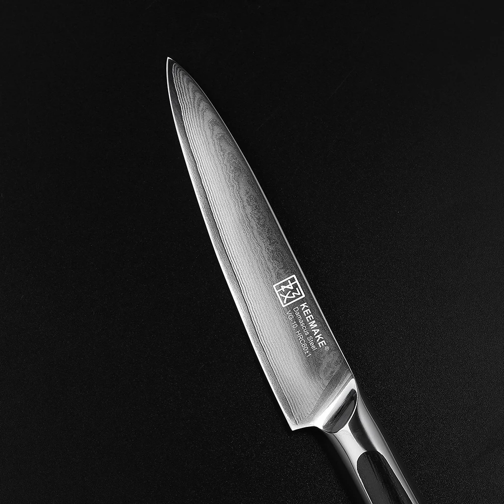 KEEMAKE 5 дюймов Универсальный нож дамасская сталь японский VG10 Core Blade кухонные ножи G10