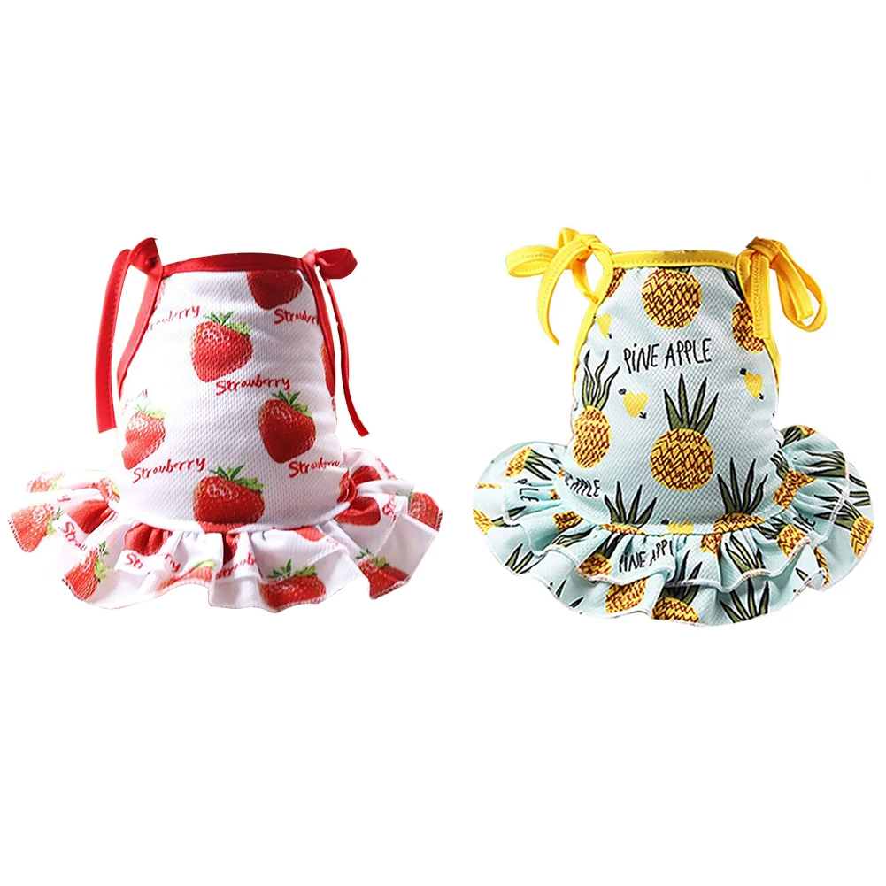 

Fashion Cotton Pet Clothes Fruit Pattern Dress T-Shirts Lovers Suit Small Medium Cat Dog Summer Clothes Pet Supplies Dog Skirts