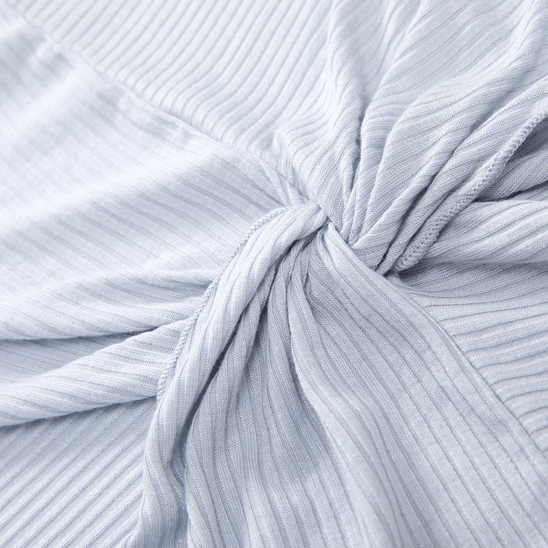 Женский укороченный топ в рубчик с оборками спереди | Женская одежда