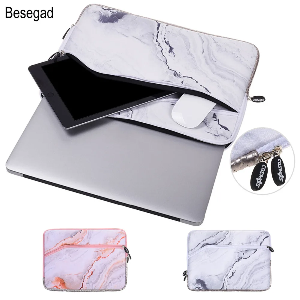 

Besegad Marble Style Carrying Storage Protective Laptop Sleeve Cover Skin Pouch Bag Case for MacBook Mac Book Pro Air 13.3 Inch