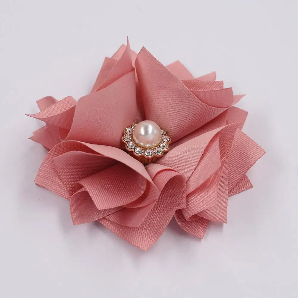 Темно-розовая 100 Φ 5 см Ткань Роза цветок шелковые жемчужные цветы ручной работы DIY