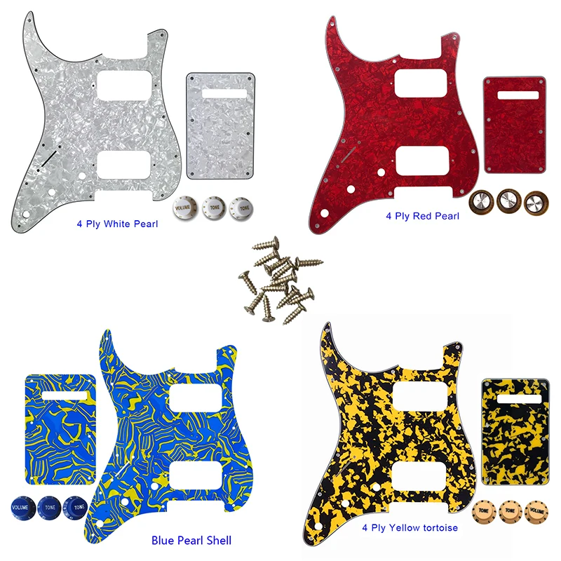 

Guitar Parts - For US Left Handed 11 Screw Hole Standard Strat ST HH Humbucker Guitar Pickguard & Back Plate & Control Knob