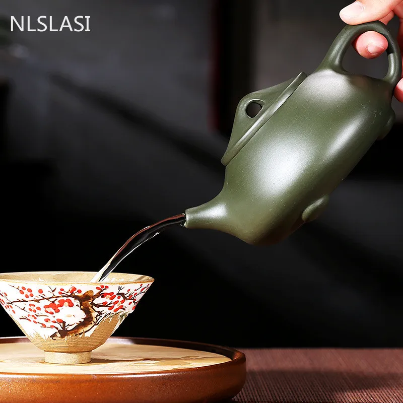Yixing tea pot purple clay filter Stone scoop teapots Handmade Raw ore Green beauty kettle customized gifts Authentic 340ml | Дом и сад