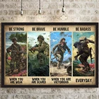 Veteran постер-Be Strong Be Brave Military Wall Art, постер с военной тематикой, Вдохновляющие принты с надписью, домашний декор, Картина на холсте