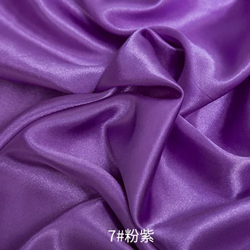 7 Pink purple Атласная ткань высокого класса, атласная ткань для платья, имитация шелковой ткани, Подарочная коробка, подкладка, ткань из сатина, одноцветная ткань - Цвет: 7 Pink purple