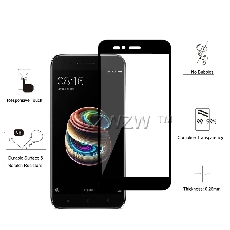 2 шт для Xiaomi mi a1 стекло полное покрытие закаленное стекло для Xiaomi mi A1 mi 5X Защита экрана 9H твердость защитное стекло