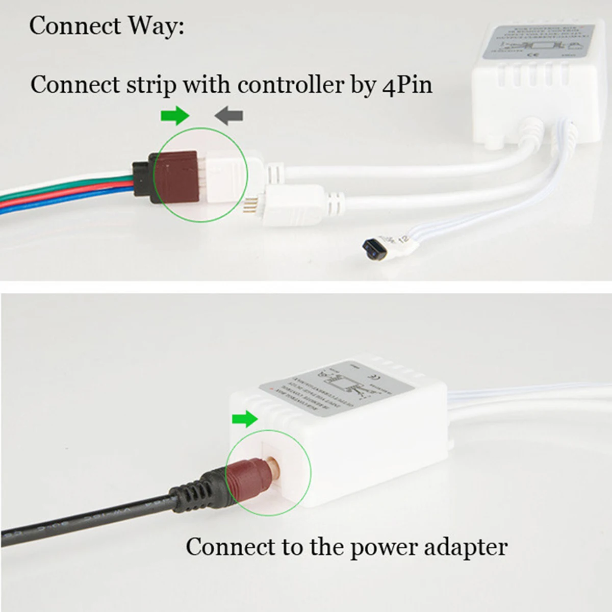 

24Key IR Remote Controller for RGB Led Strip Light 2 Ports Output 4-pin DC12V Mini Dimmer Controller