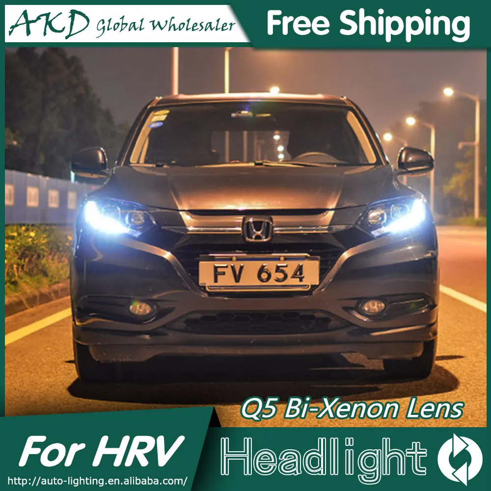 AKD автостайлинг для HRV фары 2014-2016 светодиодный ные DRL Биксеноновые линзы дальний