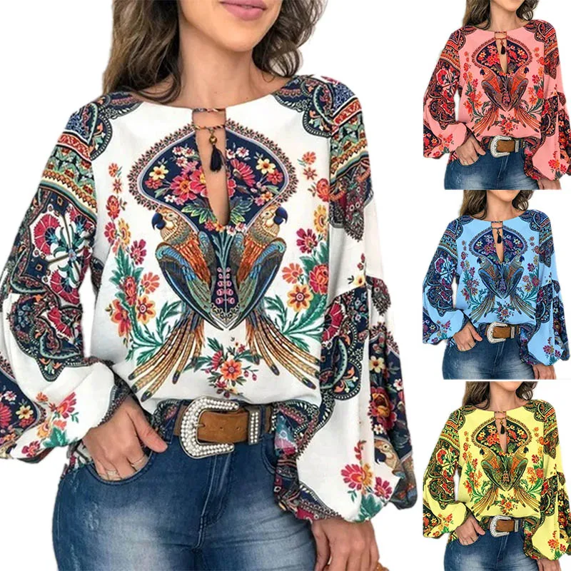 Женская шифоновая блузка с длинным рукавом белая синяя красная желтая