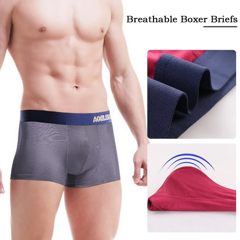 

4pcs/Lot Men's Panties Briefs Underwear Underpants For Man Male Underpanties Slip Sexy Letter Print Box Shorts Hombre Panties