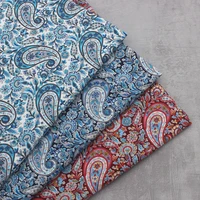 50cmx145cmethnic bandana paisley fabric floral cotton printed poplin for sewing dresses diy handmade dolls accessories